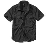Brandit Vintage Camisa Manga corta Hombres Informal Algodón Senderismo Negro