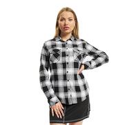 Brandit Women Amy Flannel Shirt Long S, color: white/blac, size: M