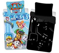 BrandMac ApS PAW Patrol Ropa de cama para bebé, 100 x 135 cm, de algodón pequeño, brilla en la oscuridad