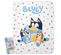 BrandMac Bluey Manta Polar Microflannel 100x150 cm | Manta Suave y Esponjosa 100% Poliéster | Manta Infantil Ligera y Cálida para Dormitorio, Sofá y Siestas | Producto Oficial Bluey