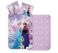 Brandmac Juego de cama infantil de Frozen Frozen con funda nórdica reversible de 135 x 200 cm + funda de almohada de 80 x 80 cm, 100% algodón, con ELSA, Anna y Olaf