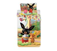 Brandmac Juego de Cama para Bebé o Junior Bing and Flop, 100% Algodón, Funda Nórdica 100x135 cm + Funda de Almohada 40x60 cm, BI137