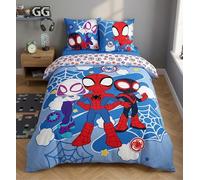 Brandmac - Juego de cama Spidey, 100 % algodón, funda nórdica Spiderman, 140 x 200 cm + funda de almohada 65 x 65 cm (2 piezas, algodón)