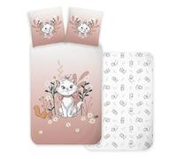 Brandmac Marie Aristochats Juego de Cama de 3 Piezas, 100% algodón, Funda nórdica de 140 x 200 cm + Funda de Almohada de 65 x 65 cm + sábana Bajera 90 x 190 cm