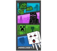 BrandMac Minecraft - Toalla de playa para niños, 70 x 140 cm, toalla 100% algodón súper suave y absorbente, diseño de Minecraft 'Adventure Time'