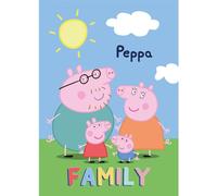 BrandMac Peppa Pig Family - Manta Polar de poliéster para niños, 100 x 140 cm