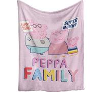 BrandMac Peppa Pig Family - Manta polar (poliéster, 100 x 140 cm), color rosa
