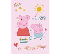 BrandMac Peppa Pig Happy Days - Manta polar (poliéster, 100 x 140 cm)
