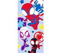 BrandMac Toalla de playa y baño de Spidey 70 x 140 cm, 100% algodón | Toalla suave y absorbente para baño y natación de niños | Toalla colorida con diseño de Spiderman de Marvel | Ideal para baño en
