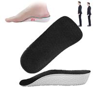 Brandone, almohadilla alta ortopédica 1.0 / aumento de la plantilla, primera plantilla alta ortopédica, aumento de la plantilla ortopédica para dolor en el arco del pie (2.5cm,Negro)