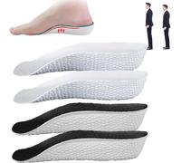 Brandone, almohadilla alta ortopédica 1.0 / aumento de la plantilla, primera plantilla alta ortopédica, aumento de la plantilla ortopédica para dolor en el arco del pie (2.5cm,Negro+Gris)