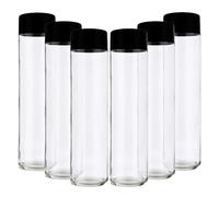 BrandPrint - Botellas de Cristal para Agua, Modelo: "Tubo". Set 6 Botellas de Vidrio 750 ml con Tapón de Rosca. Sin BPA y Apto para Lavavajillas. Cuello Ancho para Fácil Limpieza, 750 ml, Vidrio