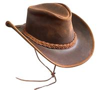 BRANDSLOCK Sombrero de Estilo Vaquero Australiano de ala Ancha de Estilo para Hombre (Marron, XL)