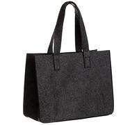 Brandsseller Bolsa de fieltro para el tiempo libre de fieltro, práctica bolsa de la compra con asa, aprox. 36 x 27 x 15 cm, gris oscuro, Einheitsgröße