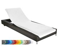 Brandsseller Funda de Tumbona 75x200 cm - Funda protectora de Rizo, Toalla de Algodón 100 %, lavable, antideslizante, certificada Öko-Tex - Blanco