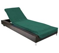 Brandsseller Funda de Tumbona 75x200 cm - Funda protectora de Rizo, Toalla de Algodón 100 %, lavable, antideslizante, certificada Öko-Tex - Verde Oscuro