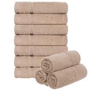 Brandsseller Juego de 10 Toallas de Jabón 30 x 30 cm Franela Toalla para Invitados con Percha Algodón 470 g/m² Baño Hogar - Arena