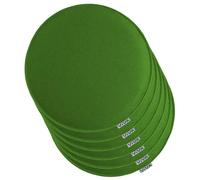 Brandsseller Juego de 6 cojines de fieltro de 35 x 2 cm de diámetro, robustos cojines para sillas para interior y exterior, cojín redondo, cojines resistentes para sillas, color verde oscuro