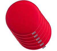 Brandsseller Juego de 6 Cojines de Fieltro para sillas Ø 35x2 cm - Almohadillas Acolchadas para Interior y Exterior - Colchonetas de Asiento Redondas Resistentes - Rojo