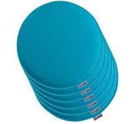 Brandsseller Juego de 6 Cojines de Fieltro para sillas Ø 35x2 cm - Almohadillas Acolchadas para Interior y Exterior - Colchonetas de Asiento Redondas Resistentes - Turquesa