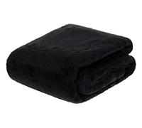 Brandsseller Manta de Piel Sintética 150 x 200 cm Manta acogedora Colcha Cubrecama Negro