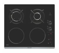 Brandt BPI6413BM Placa de Inducción / Gas Mixta - 4 Zonas - 51 x 58 cm - Vidrio Negro