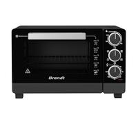 Brandt FC215MB Mini Horno multifunción posable, 1380 W, Hierro, cinc, Vidrio, Negro