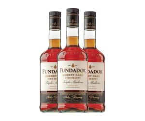 Brandy Pedro Domecq Fundador Triple Madera Jerez-Xérès-Sherry 70 aja de 3 Botellas de 70 cl)