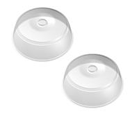 BranQ - Home essential Cubierta para microondas, plástico sin BPA, transparente, diámetro 27 x 9 cm, 2 unidades