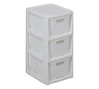 BranQ - Home essential - Estantería en diseño de ratán, plástico Polipropileno sin bisfenol A, Color Blanco, 29,5 x 24 x 48,7 cm, 3 cestas