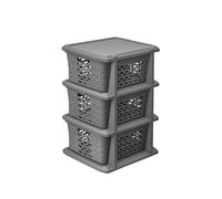 BranQ - Home essential - Estantería universal multifuncional en diseño de algodón, sin BPA, plástico, 3 cestas, color marrón grisáceo