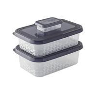 BranQ - Home Essential Set de Fiambreras ORI, Plástico Libre de BPA, Negro, Diferentes Tamaños, 3 SK.