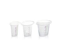 BranQ - Home essential - Un juego con tres vasos medidores universales con capacidad de 0,25 + 0,5 + 1 l, ideal como utensilios de cocina y accesorios para hornear, plástico PP sin BPA.