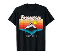 Branson Home Town Vintage Sunset USA Vacaciones Camiseta gráfica económica