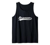 Branson Missouri Vintage Cursiva US Ciudad Nombre Retro Deportes Camiseta sin Mangas
