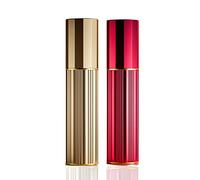 BRARIOS Atomizador de perfume recargable, 2 unidades de atomizador portátil de tamaño de viaje, dispensador de colonia a prueba de fugas para mujeres y hombres, 5 ml (dorado y rojo)