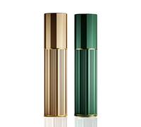 BRARIOS Atomizador de perfume recargable, 2 unidades de atomizador portátil de tamaño de viaje, dispensador de colonia a prueba de fugas para mujeres y hombres, 5 ml (dorado y verde)