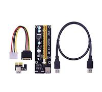 BRART 100 unidades VER006S PCI-E 1X a 16X Riser Card Extender 60CM USB 3.0 Cable/SATA a 4Pin Cable de alimentación para tarjeta gráfica de video (0.6M)