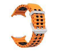 BRART Nueva correa de silicona marina para reloj Samsung ultra 47mm pulsera sin huecos banda deportiva de dos tonos para Galaxy 7 correas de reloj ultra(Orange Black-S)