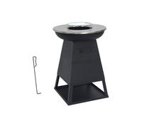 Brasero barbacoa con espacio de almacenamiento, ø59cm negro - 59x59x83.2 cm