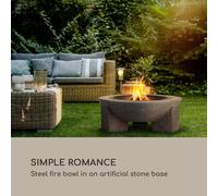 Brasero Troja parrilla Ø 75 cm con supresor de chispas Acero MgO Piedra Artificial Ignífugo Blumfeldt