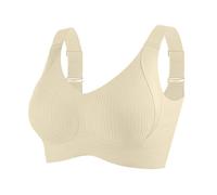 Brasier ajustable acanalado push-up para mujer, último estilo, espalda push-up sin costuras, talla grande, brasier deportivo diario, blanco, 3XL