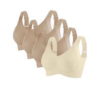 Brasier ajustable acanalado push-up para mujer, último estilo, espalda push-up sin costuras, talla grande, brasier deportivo diario, 4+4+4+2, 3XL
