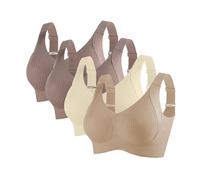 Brasier ajustable acanalado push-up para mujer, último estilo, espalda push-up sin costuras, talla grande, brasier deportivo diario, 1, 1, 2 y 4, L