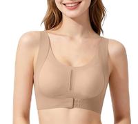 Brasier corrector de postura para mujer, cobertura completa, sin costuras | Ropa interior tipo bandeau con efecto push up para mujer, transpirable, talla grande, con cierre frontal