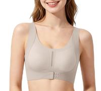 Brasier corrector de postura para mujer, cobertura completa, sin costuras | Ropa interior tipo bandeau con efecto push up para mujer, transpirable, talla grande, con cierre frontal