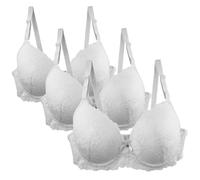 Brasier de cobertura completa, copa suave, paquete de 3 unidades, conjunto de encaje cómodo con correas ajustables, ropa interior elegante para el día a día y ocio, sin costuras, transpirable, Vino