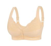 Brasier de figura completa de gran tamaño con cierre frontal para mujer, transpirable, sin aros, soporte diario, alto impacto, parte superior de tubo bandeau, beige, 95A