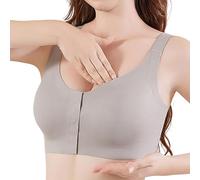 Brasier de reconstrucción de pecho 2025 con cierre frontal, sin costuras, para cáncer de mama, ropa interior cómoda y versátil, para todo el día, Gris Claro, 3XL