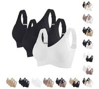 Brasier deportivo acanalado push up ajustable sin varillas para mujer, 3 piezas, sin costuras, de soporte completo, transpirable, para tallas grandes todos los días, a, 4XL